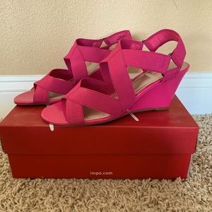NEW IMPO Stretch Violeta Wedge Sandel sz 7.5